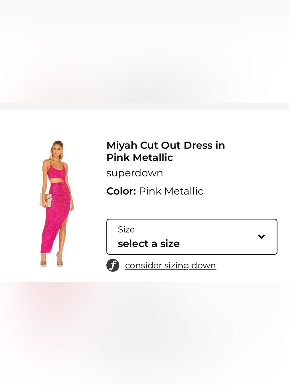 superdown Metallic Pink Cut-Out Dress